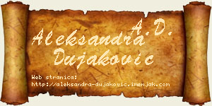 Aleksandra Dujaković vizit kartica
